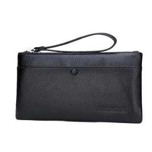 真皮钱包男长款拉链手包男士牛皮手拿包青年时尚小手机包潮大容量