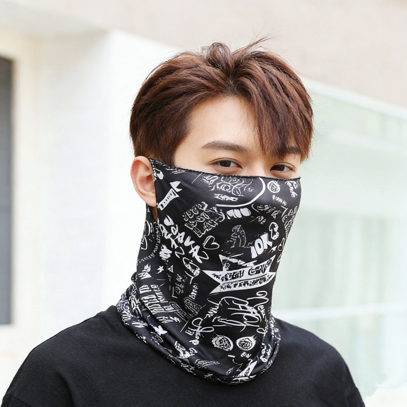 挂耳式男女夏季冰丝面罩骑行自行车防晒遮阳护颈透气face mask