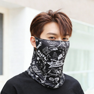 挂耳式男女夏季冰丝面罩骑行自行车防晒遮阳护颈透气face mask