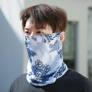 夏季男女挂耳防晒防紫外线遮阳透气挂耳面罩护颈护脖冰丝骑行面罩