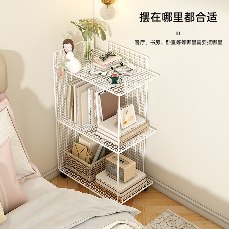 铁艺床头柜超窄夹缝床边小柜子迷你简易边几出租房卧室置物架