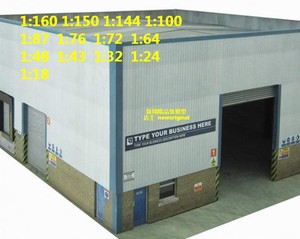 1比72 64 87 18城市物流仓库工厂现代工业厂房建筑汽车模场景模型