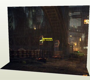 1比12 18蝙蝠侠正义联盟小丑城市雨景夜景士兵人偶场景背景纸模型