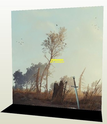 1比6分 12指环王 魔戒魔兽争霸古代战场废墟兵人偶场景背景纸模型