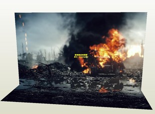 1比12 18 一战战场战壕战区士兵人偶场景背景纸模型