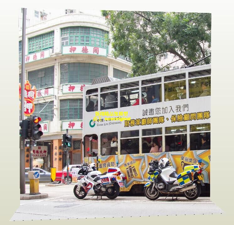 1比12 18香港街头警车警察交警巡警街景街道车模兵人汽车场景模型图片