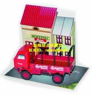 1比18 24卡车停车场商店停车场汽车停车场 汽车 车模场景模型