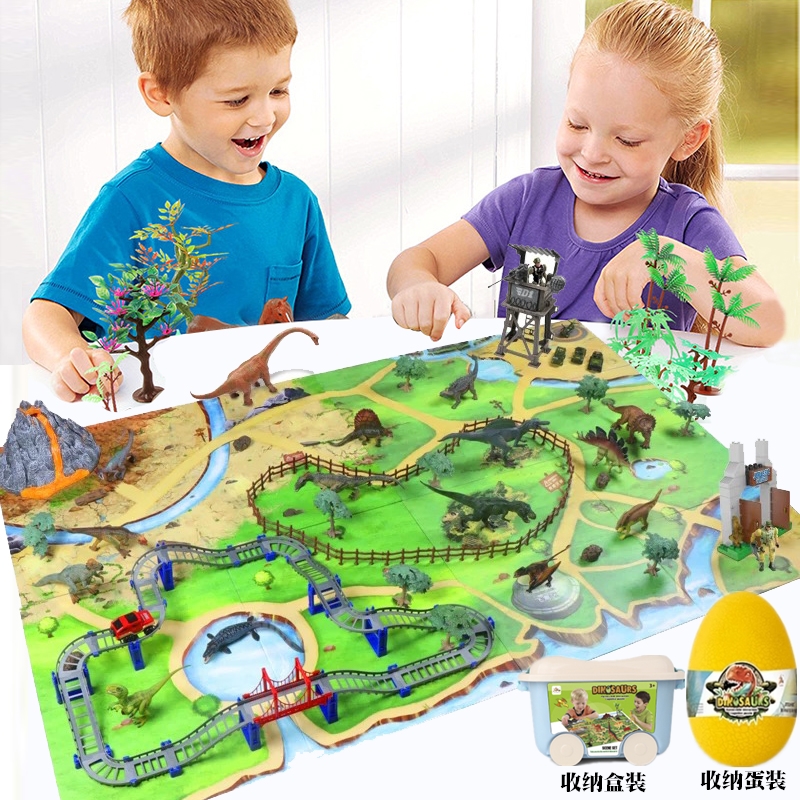 恐龙玩具实心塑胶场景套装霸王龙