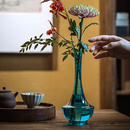 中国风意境茶室茶台仿宋韵长颈花瓶小号插花艺玻璃花器 高颜值中式