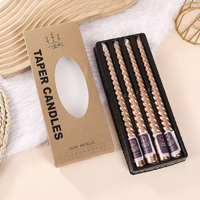 直径2cm电镀色扭纹长枝杆状蜡烛