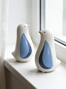 创意可爱卡通麻雀小鸟陶瓷工艺品