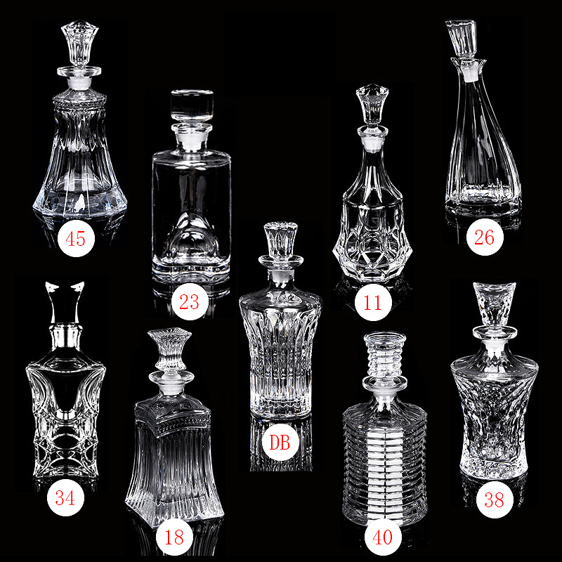 轻奢捷克高档透明水晶玻璃威士忌醒酒器壶洋酒瓶酒樽吧台酒柜摆件