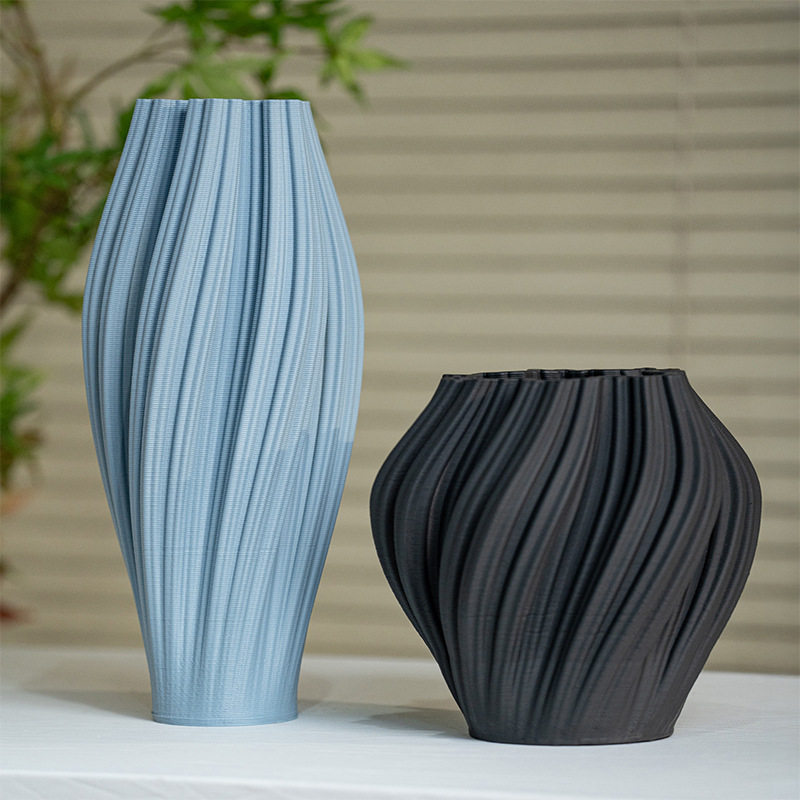 设计感皱褶旋纹3D打印陶瓷花器