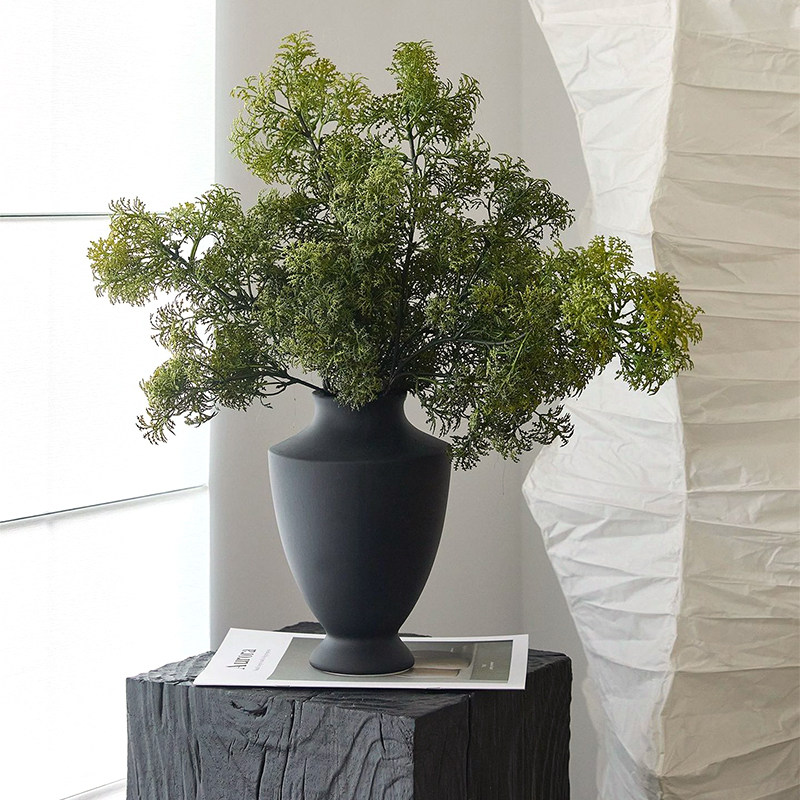 简欧法式中古风黑色白色陶瓷花器