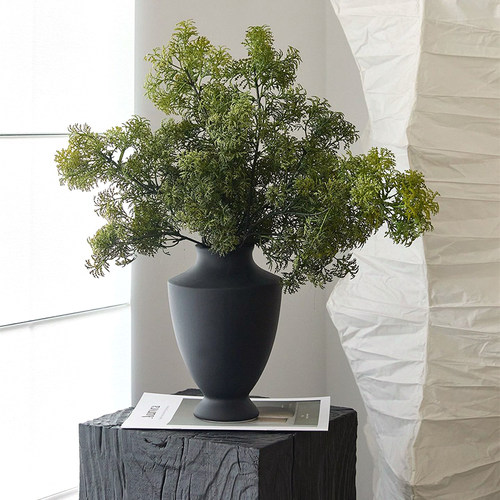 简欧法式中古风黑色白色陶瓷花器