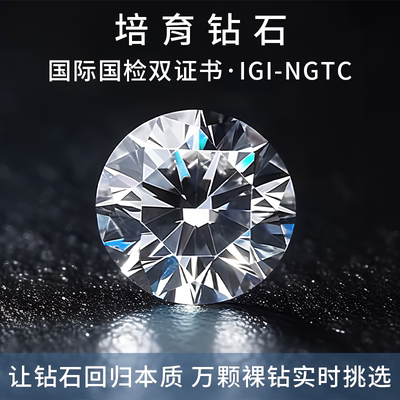 定制IGI培育钻石婚戒钻戒实验室人造钻石NGTC项链裸钻手链耳钉
