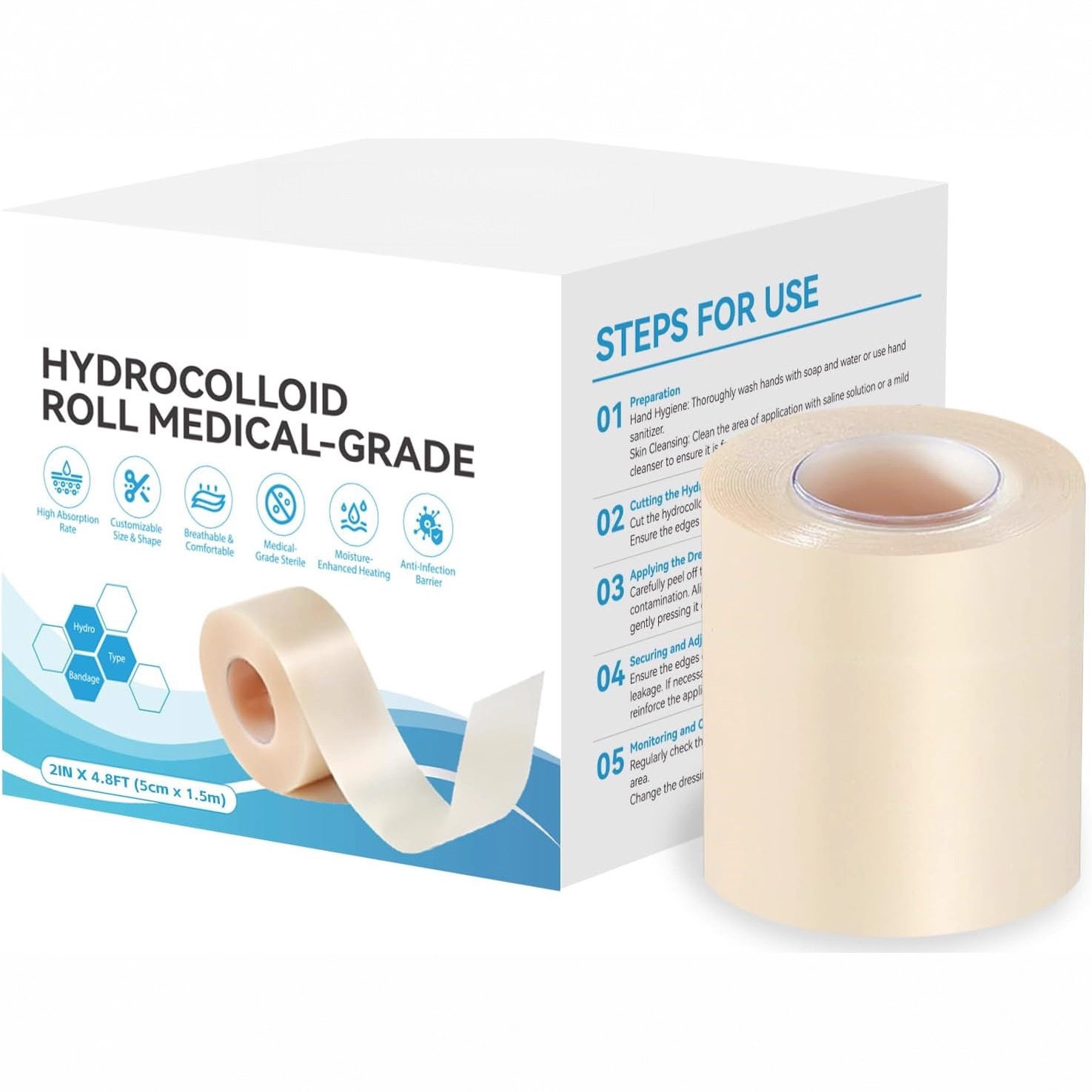 Hydrocolloid绷带伤口护理敷料吸收渗液创可贴水胶体敷料卷材痘痘,居家日用,其它,淘宝优惠券,粉丝福利购,淘宝优惠卷