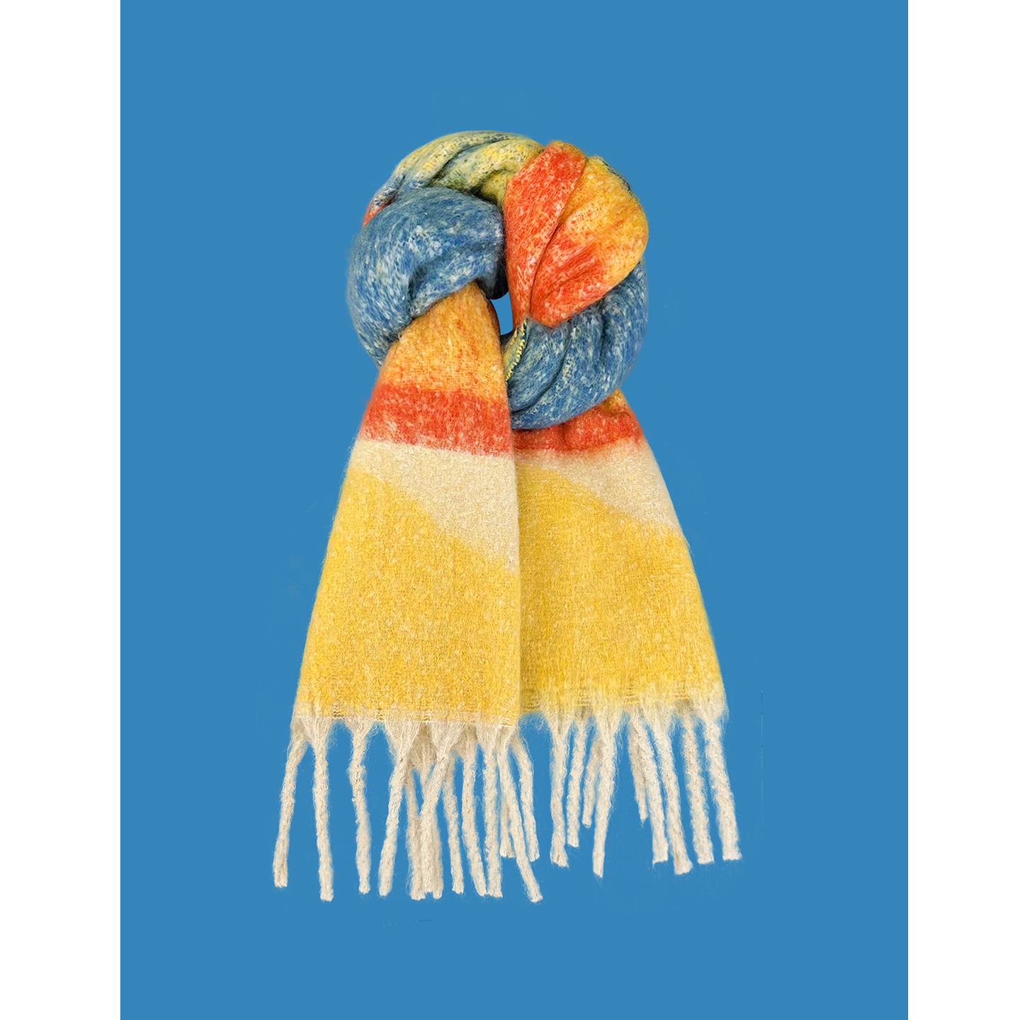 冬季正流行高级感晚霞渐变色围巾