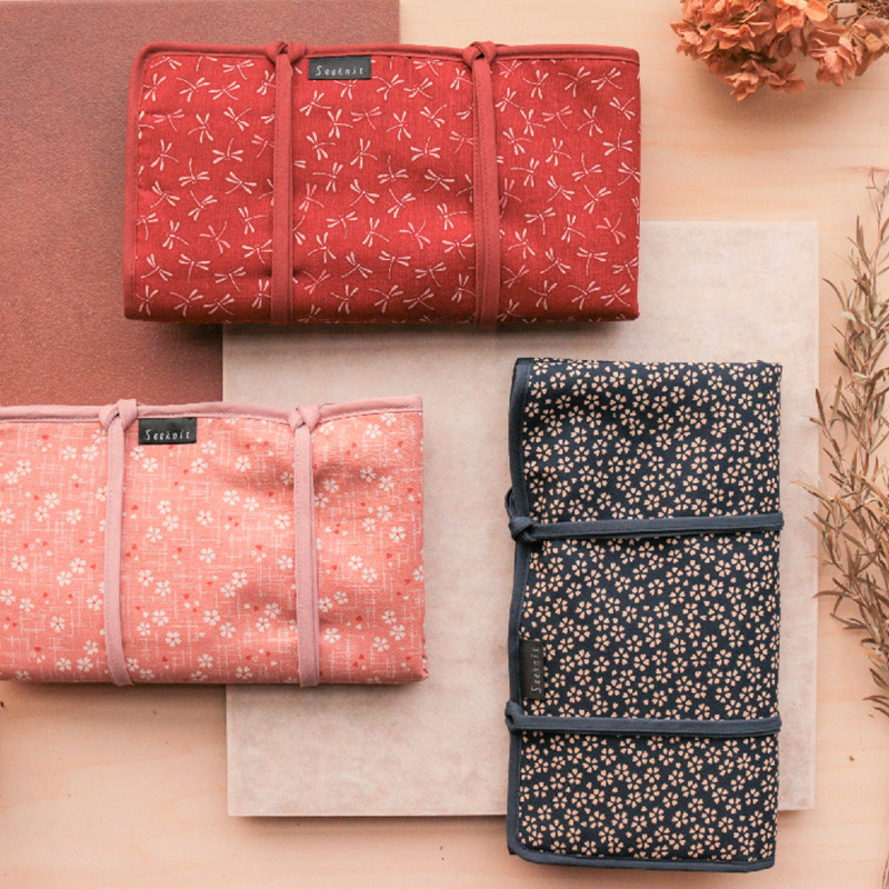 日本KA seeknit进口棒针包纯棉棒针收纳包编织工具包手工DIY包邮