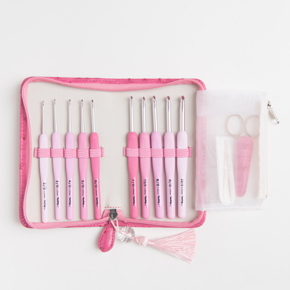 日本进口广岛钩针编织工具玫瑰TER001棉线牛奶线婴儿中粗线针套装