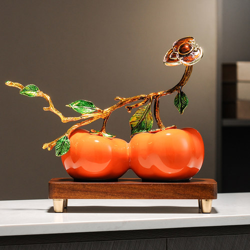 新中式事事如意柿子摆件