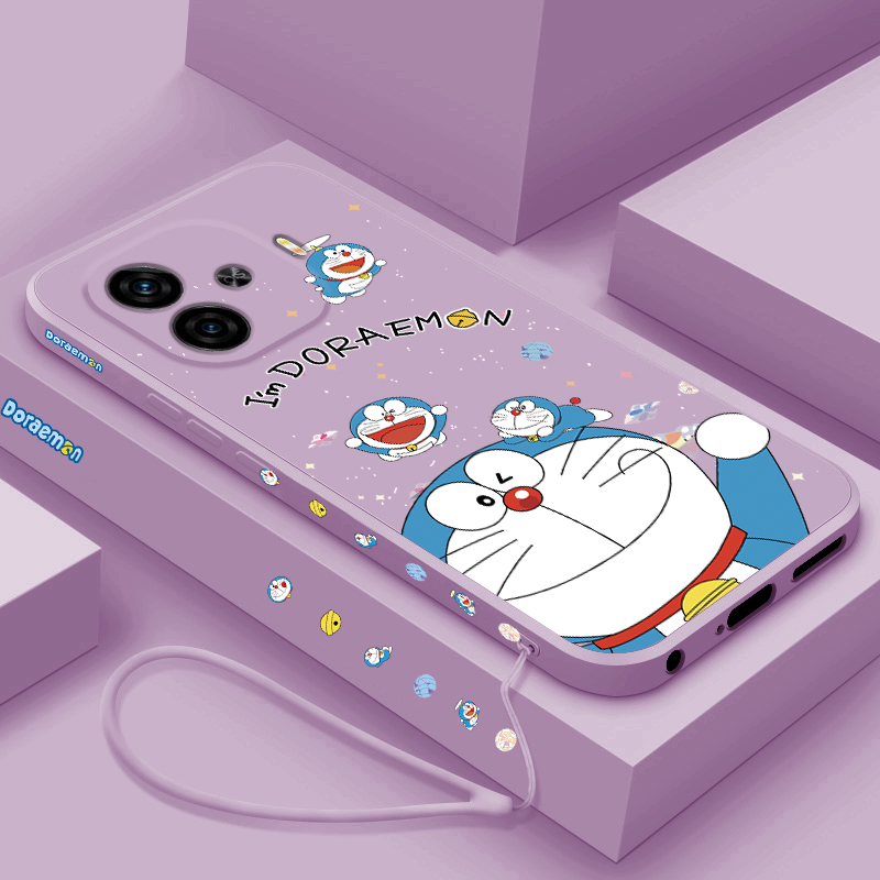 适用iqooz9turbo+手机壳新款Z9Turbo十液态硅胶卡通软壳女iq00镜头全包防摔vivoiqoo网红时尚保护套招财哆啦