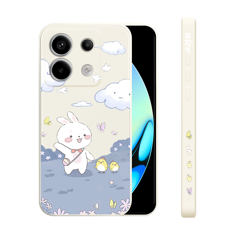 可爱兔子云适用小米红米note13rpro手机壳新款redmi个性创意note13Rpro液态硅胶por新年男女款n0te保护套软壳