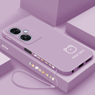 时尚 防摔保护套A1i简约男女线条小熊 oppoa1s液态硅胶软壳超薄A1s高级镜头全包0pp0个性 适用oppoa1i手机壳新款