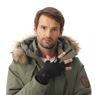 充电加热手套半指发热手游写作业触屏运动钓鱼防寒暖手宝保暖神器