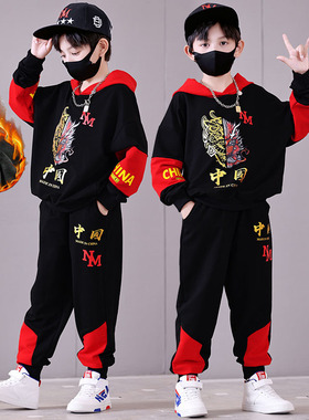 拜年服男童秋冬装套装2026新款中大童男孩韩版帅气两件套洋气潮流