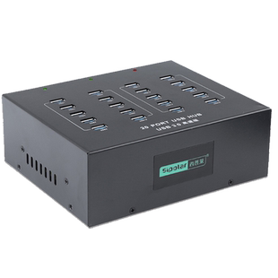 西普莱20口USB分线器3.0带电源扩充 电脑多接口HUB高速扩展手机集线器