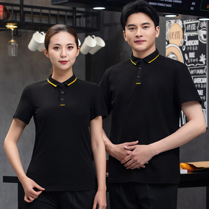 餐饮工作服polo衫定制T恤短袖夏