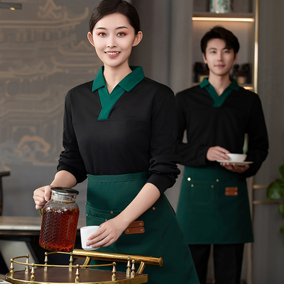 高端卫衣定制印logo咖啡店工作服