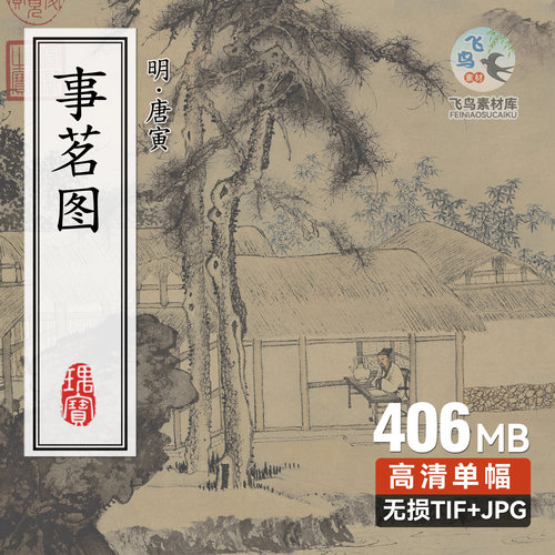 明代唐寅 事茗图 唐伯虎书画作品长卷临摹学习参考高清版素材图