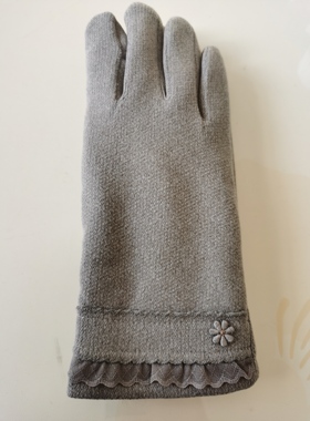 虹蝶女士保暖加绒手套中厚可翻盖秋冬季保暖柔软舒适透气HD18842