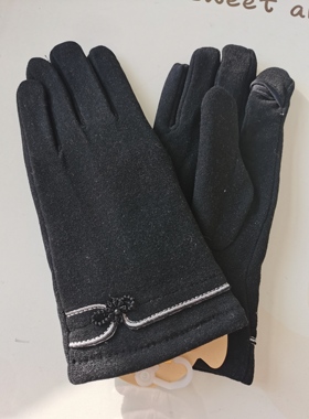 虹蝶女士保暖加绒手套中厚款秋冬季保暖可翻盖柔软舒适HD03272