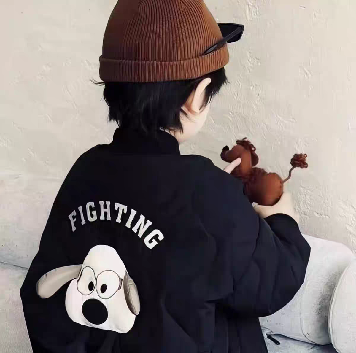 男童冬装宝宝外套婴儿卡通动漫韩版纯色休闲棉袄冬季棉服加绒洋气