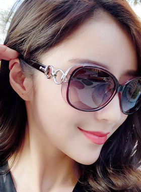 太阳镜女防紫外线韩版潮圆脸墨镜时尚大脸优雅中年妈妈款眼镜大框