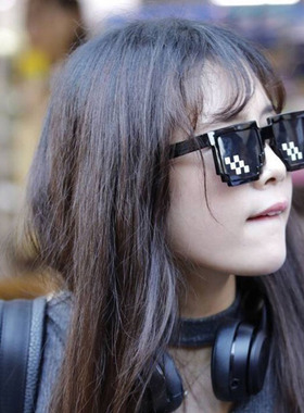 动漫打码黑色萌妹眼镜