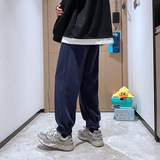 2025春秋新款韩版潮流直筒休闲宽松纯色束脚百搭长裤子A479-P30，男装休闲裤，星座1703A-1