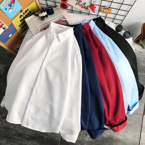 大力主推 5618A加绒-P28冬季男士修身长袖衬衫加厚商务男纯色衬衣图片