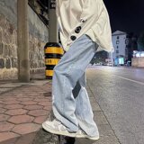 2025春秋季新款青春流行慵懒原宿渐变潮牛仔裤ins九分裤K1827-P40，男装牛仔裤，星座1703A-1