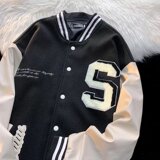 2025秋季新款毛呢棒球服字母刺绣夹克港风宽松棒球外套JK123-P60，男装夹克，星座1703A-1