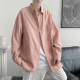 2025秋冬季新款港风ins简约百搭宽松衬衣休闲潮衬衫男CS20010-P25，男装衬衫，星座1703A-1