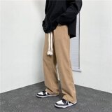 2025秋季新款手工编织抽绳卫裤男宽松直筒ins高街阔腿裤潮Z52-P30，男装休闲裤，星座1703A-1
