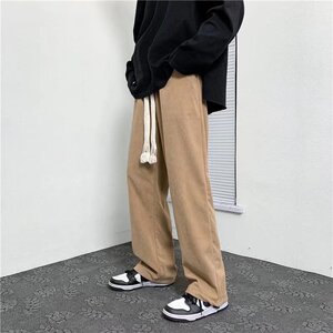 2025秋季新款手工编织抽绳卫裤男宽松直筒ins高街阔腿裤潮Z52-P30图片