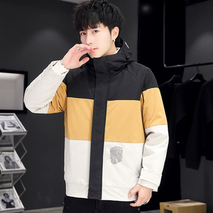 2025新款冬季潮流时尚休闲拼接棉服男士帅气连帽棉服MY199-P90图片