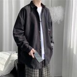 2025秋冬季新款港风工装衬衫男长袖ins潮牌宽松学生衬衣89155-P30，男装衬衫，星座1703A-1