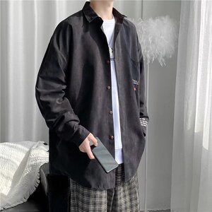 2025秋冬季新款港风工装衬衫男长袖ins潮牌宽松学生衬衣89155-P30图片