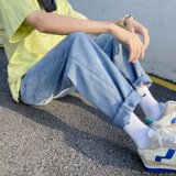 2025春秋新款韩版潮流ins痞帅百搭修身直筒学生哈伦裤K029-P35，男装休闲裤，星座1703A-1